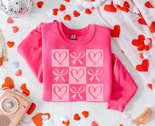 Bow & Heart Collage Sweatshirt - DEAL 2 colors