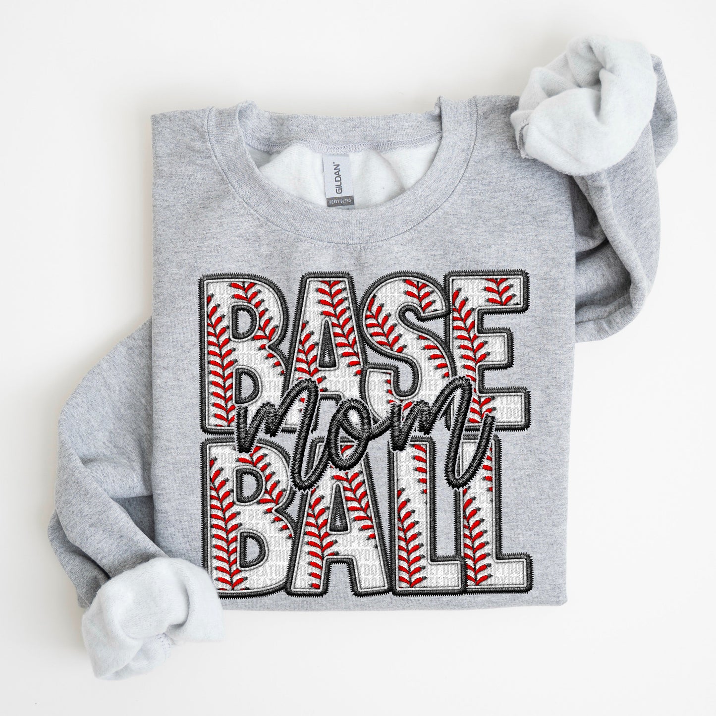 Baseball Family Member Sweatshirt FAUX embroidery - Multiple Styles