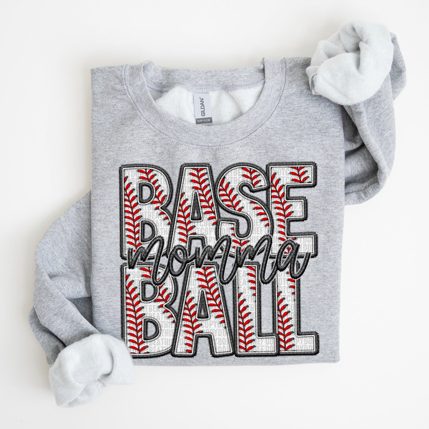 Baseball Family Member Sweatshirt FAUX embroidery - Multiple Styles