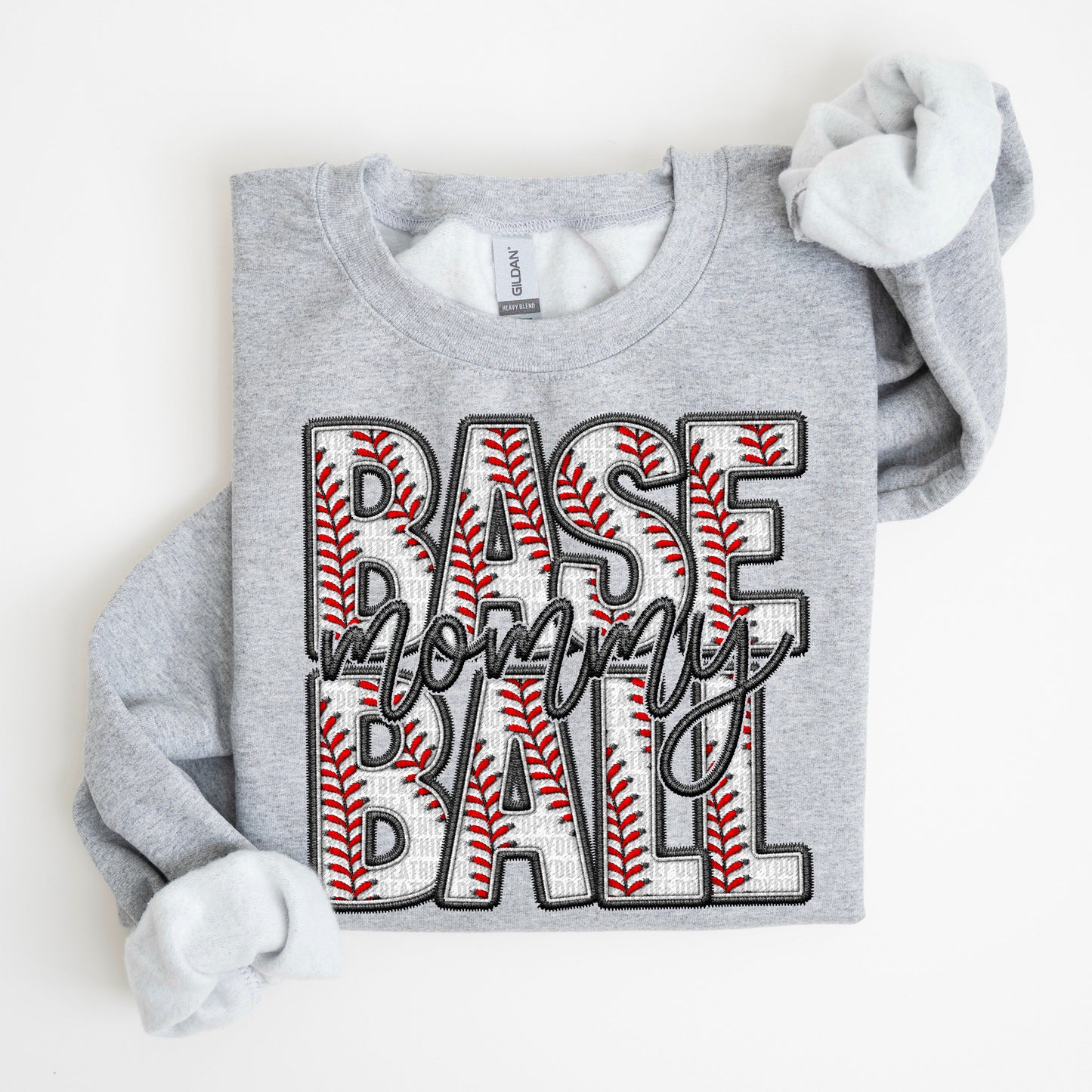 Baseball Family Member Sweatshirt FAUX embroidery - Multiple Styles