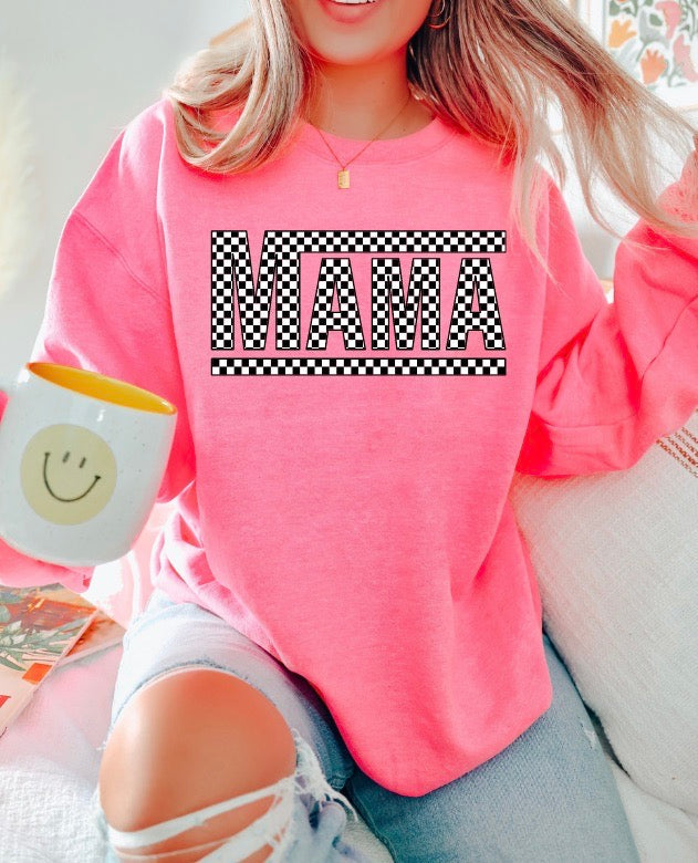 Checkered Mama Sweatshirt - Multiple Options